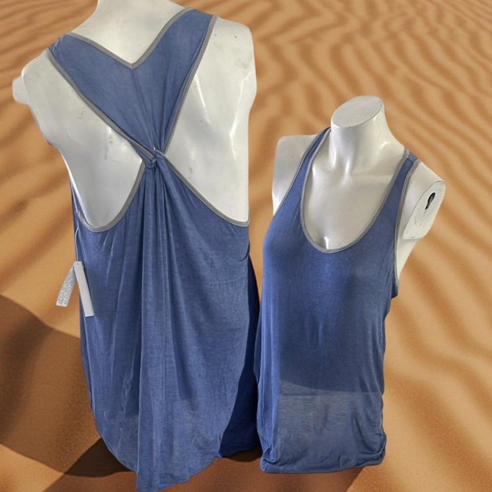 2 Pack Blue Color Thread Soft And Airy Yoga Tank Top - Nwt Size S,M, L